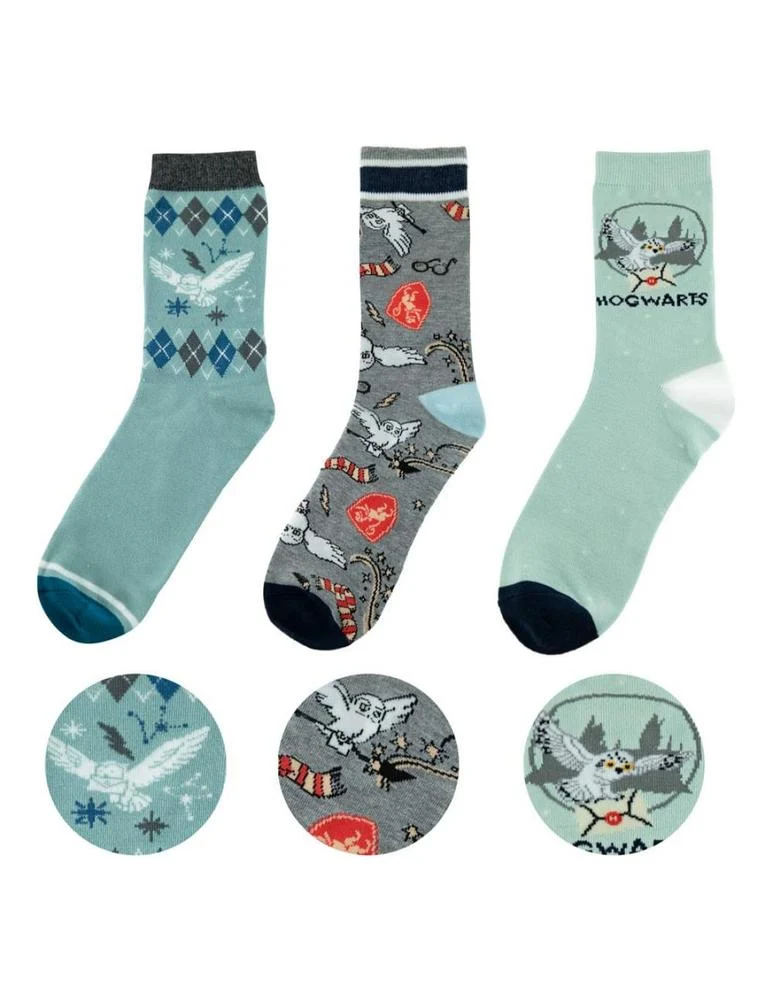 Set 3 Pares de Calcetines Hedwig - Harry Potter