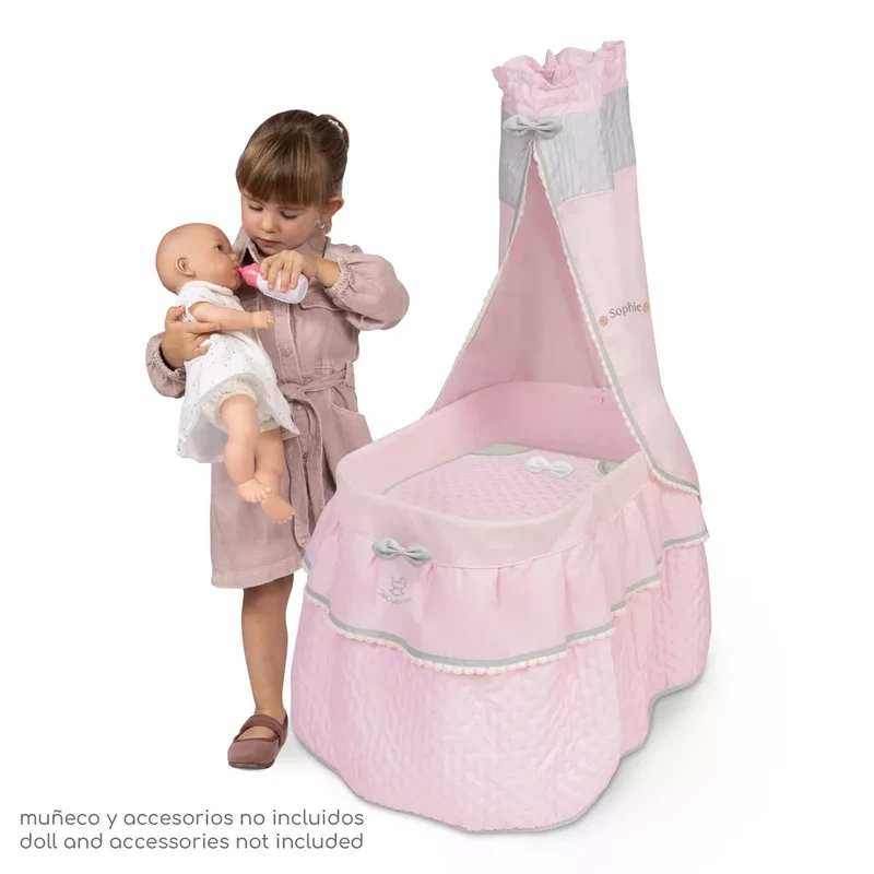 Moisés de Muñecas con Dosel y Ruedas De Cuevas