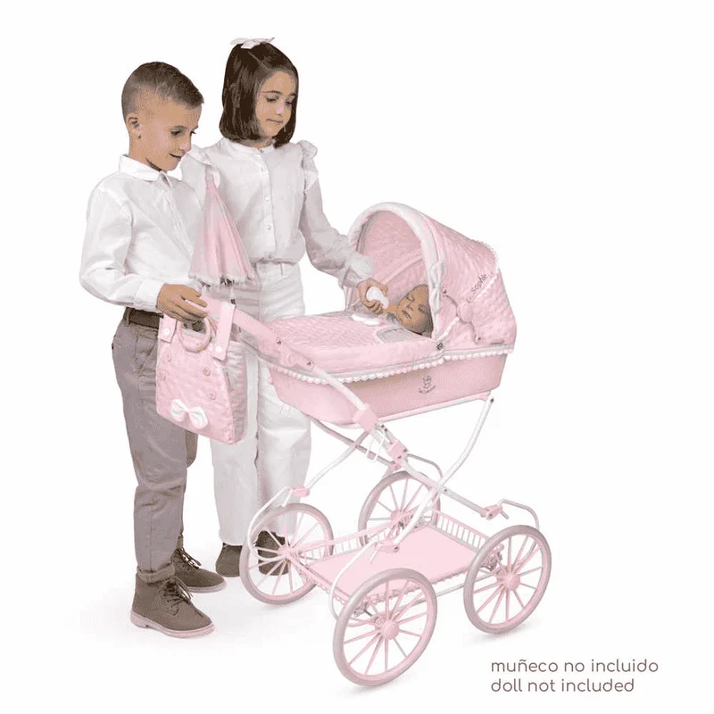 Coche de Muñecas Plegable con Sombrilla y Suspensión De Cuevas