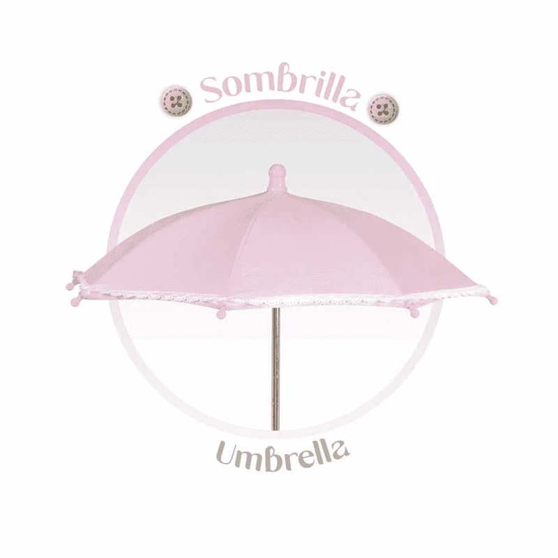 Coche de Muñecas Plegable con Sombrilla y Suspensión De Cuevas