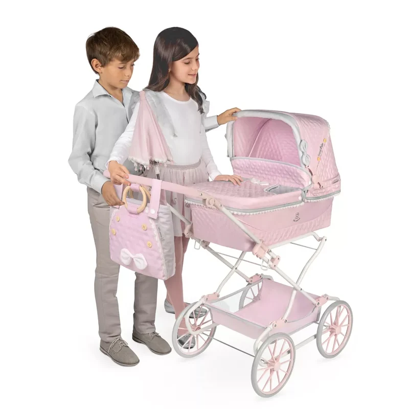 Coche de Muñecas 'Reborn' Plegable con Sombrilla y Suspensión De Cuevas