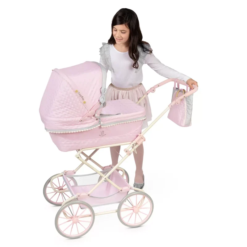 Coche de Muñecas 'Reborn' Plegable con Sombrilla y Suspensión De Cuevas
