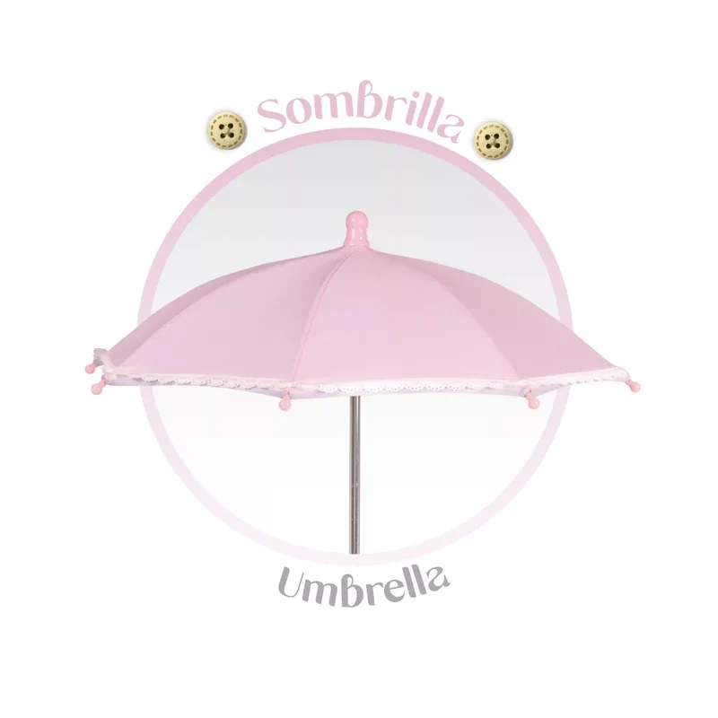 Coche de Muñecas Plegable con Sombrilla y Bolso De cuevas