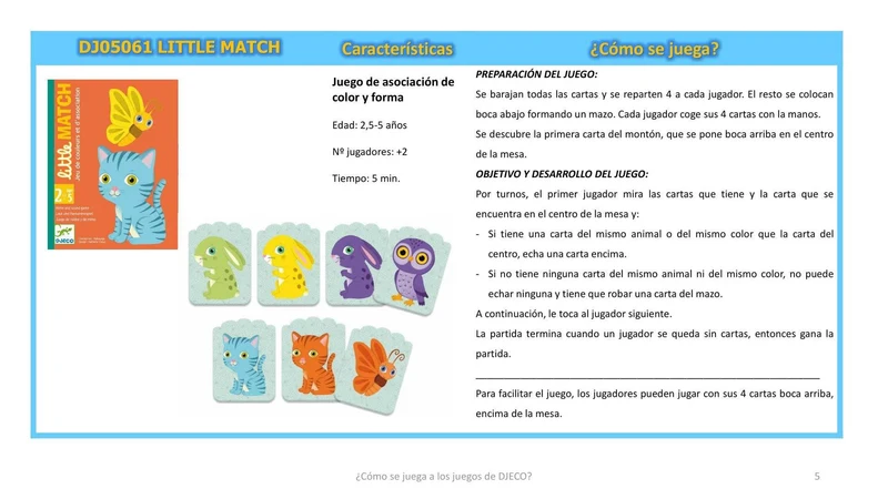 Cartas Little Match · DJECO