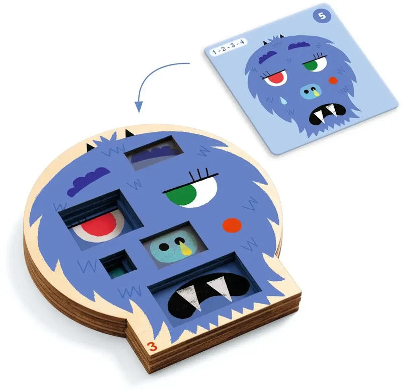 Sologic Crazy faces - Juego de mesa - Djeco - 1 jugador - 5+ años - duración variable