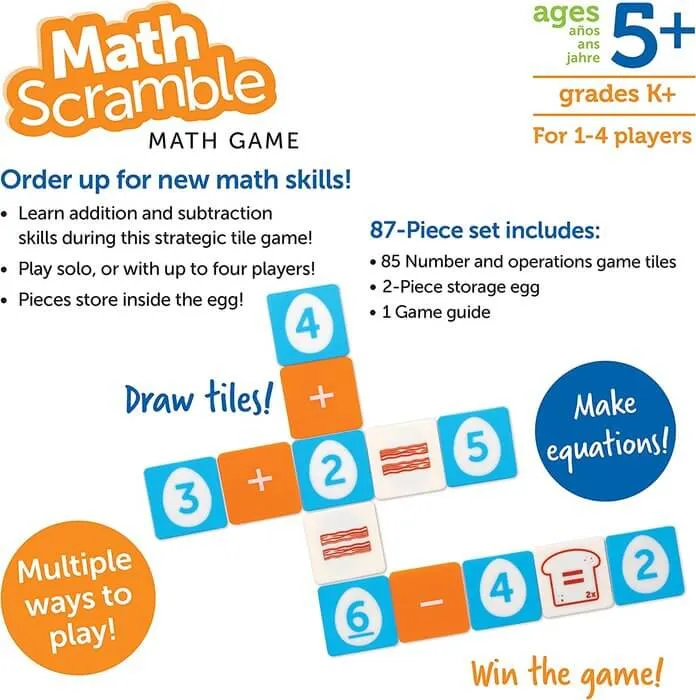 MATH SCRAMBLE Juego de mesa MATEMATICAS | Learning Resources