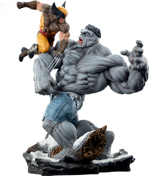 Sideshow Collectibles Maquette: Marvel X Men - Hulk Gris vs Wolverine