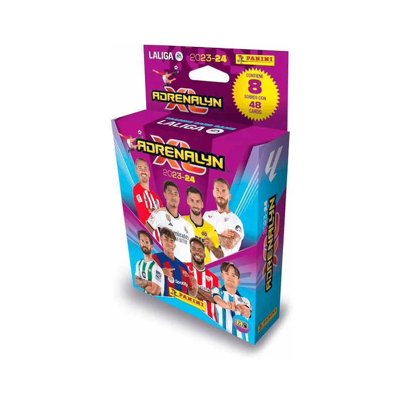 Blíster Adrenalyn 23-24 con 8 sobres de fútbol Panini coleccionables