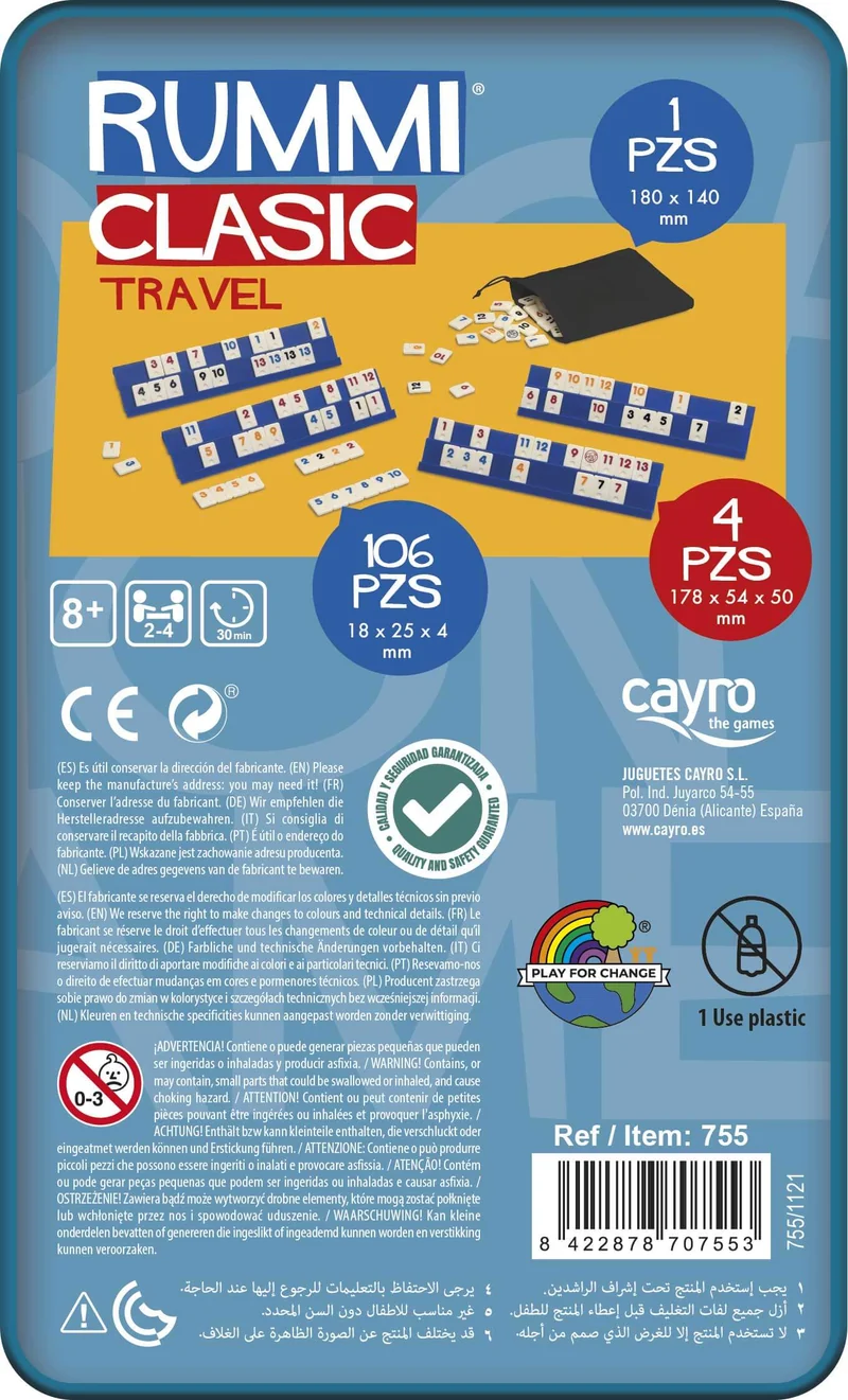 Rummi Travel Juego - Juego de mesa - Cayro - 2-4 jugadores - 8+ años - 30 min