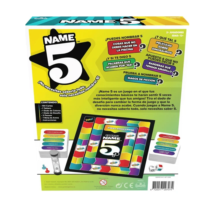Name 5 - Juego de mesa - Goliath - 2 jugadores - 12+ años