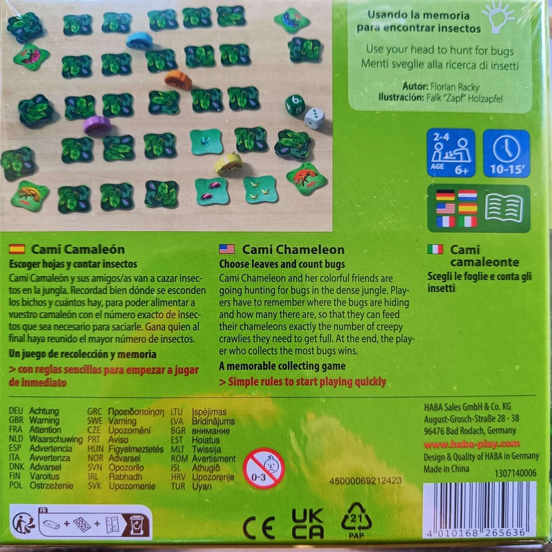 Cami Camaleón - Juego de mesa - Haba - 2-4 jugadores - 6+ años - 10 min