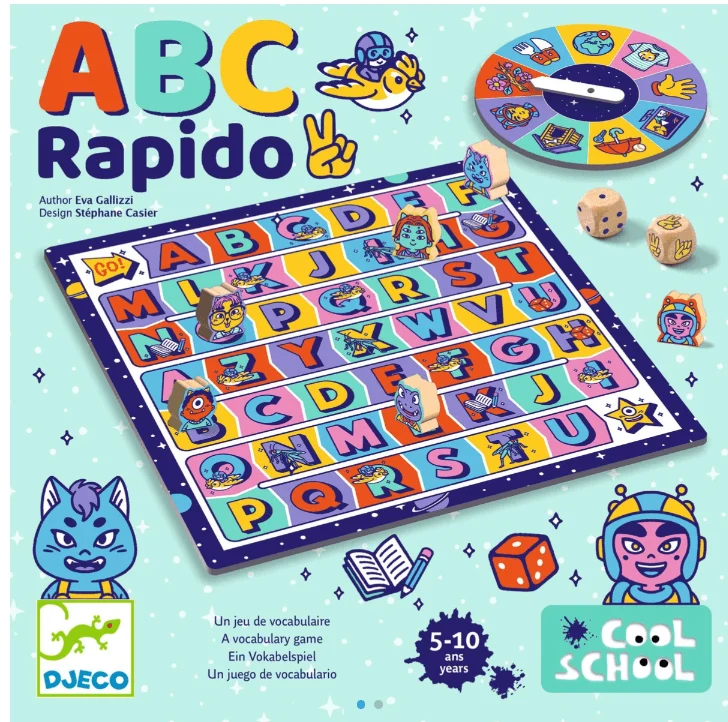 ABC Rápido Cool School - Juego de mesa - Djeco - 2-6 jugadores - 5+ años - 15 min