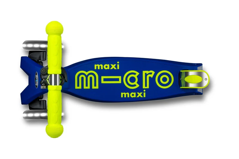 Patinete Maxi Deluxe Plegable Neón LED · Azul/Amarillo