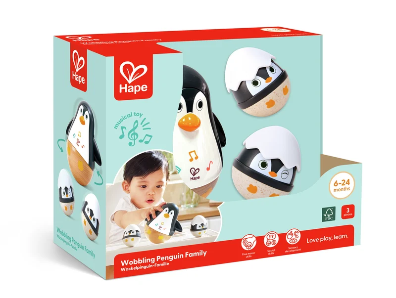 Sonajeros Tentetieso Penguin Family · Hape