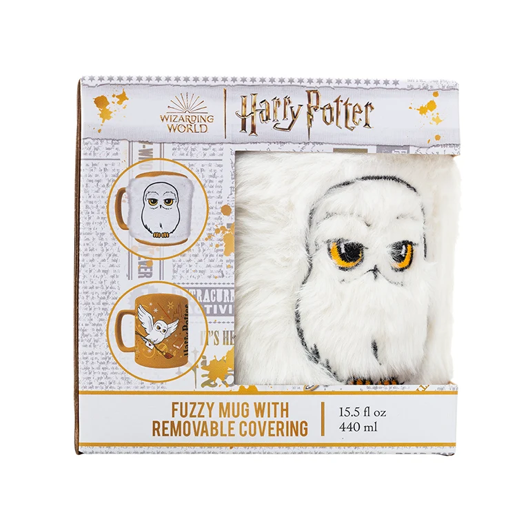 Taza con Funda de Peluche Hedwig - Harry Potter
