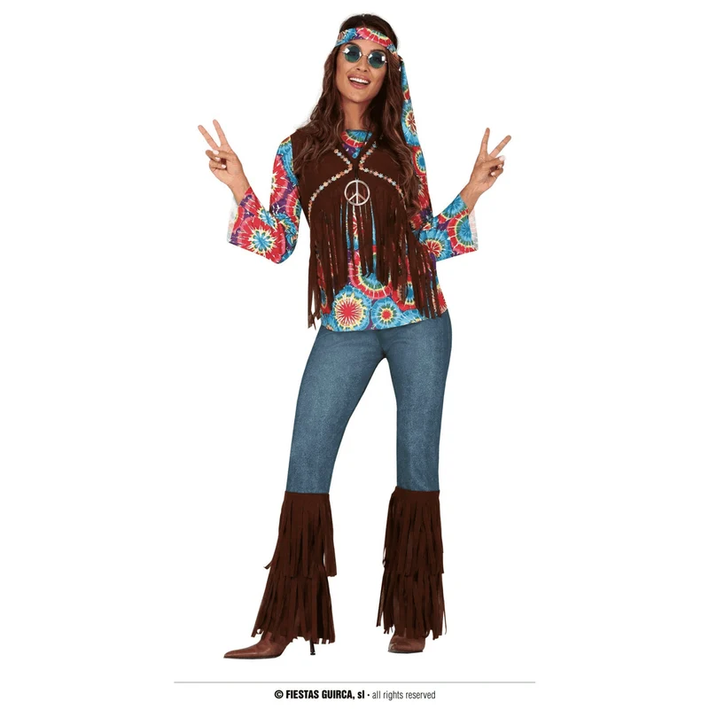 Disfraz Hippie Adulto Talla 38 a 40