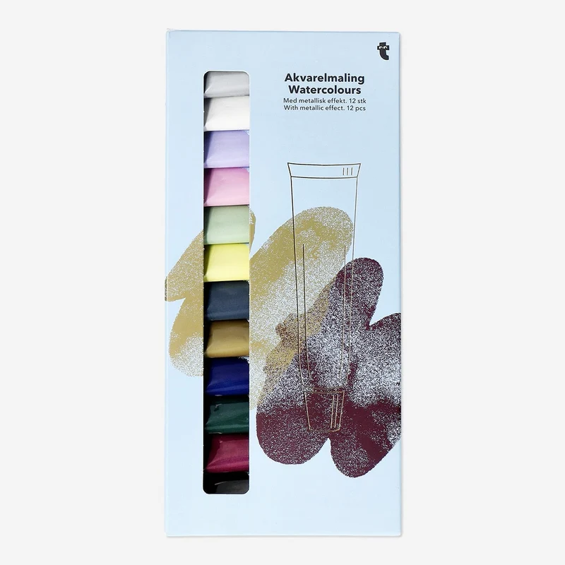 Watercolours with metallic effect - 12 pcs