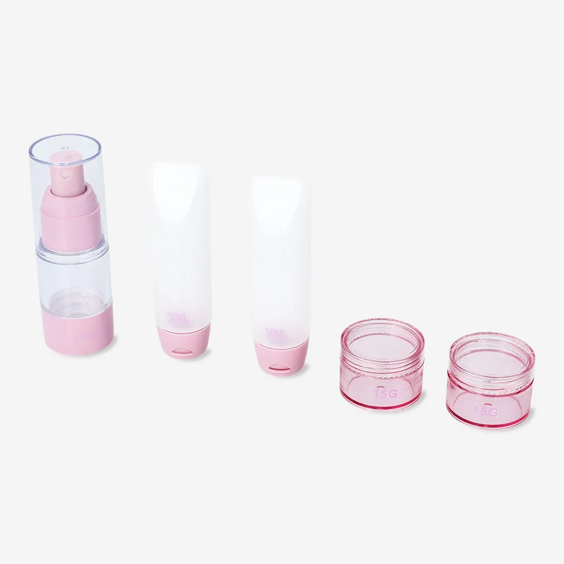 Pink travel set in a box - 5 pcs