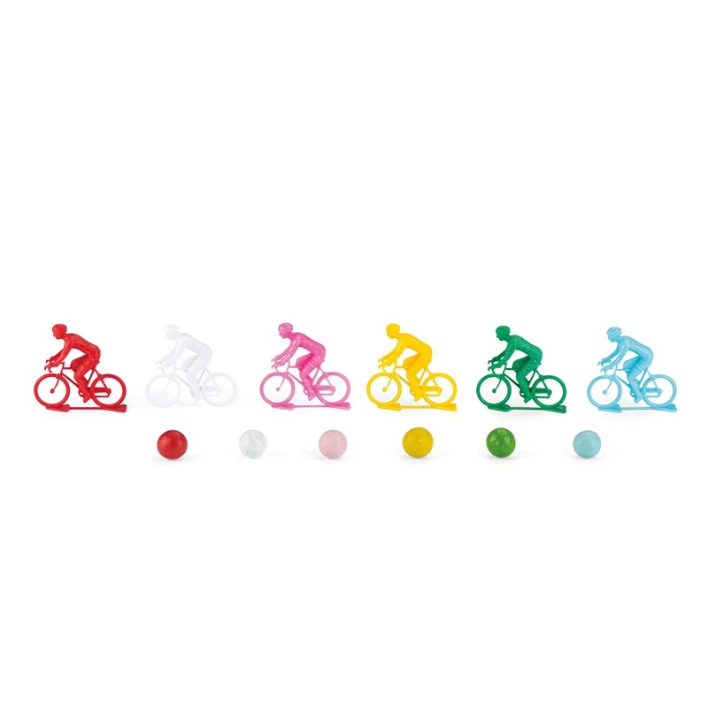 Juego de 6 ciclistas con canicas Mercredi · Moulin Roty