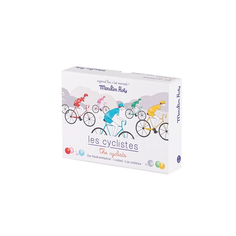 Juego de 6 ciclistas con canicas Mercredi · Moulin Roty