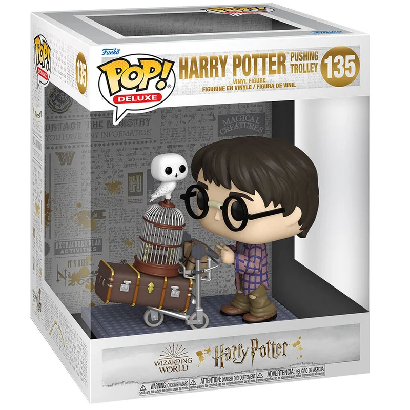 Funko Pop Deluxe Harry Potter Empujando Carro con Hedwig