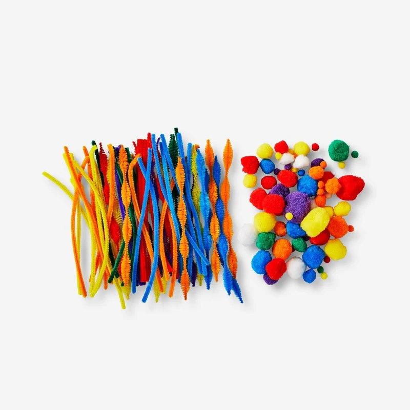 Pompoms and pipe cleaners