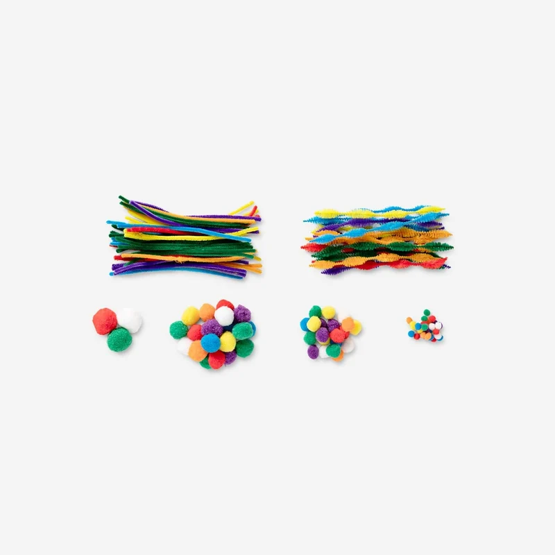 Pompoms and pipe cleaners