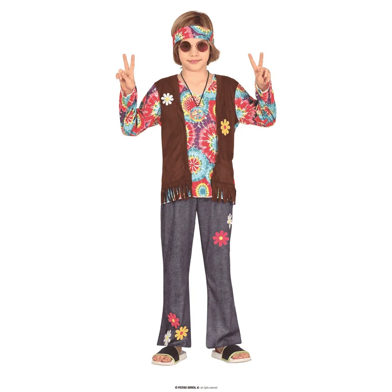 Disfraz Hippie Infantil Talla 10 a 12 Años