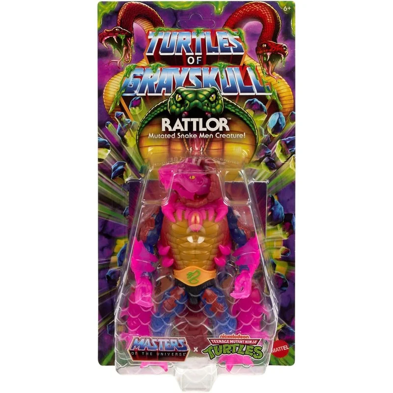 Figura Articulada Rattlor - MOTU x TMNT: Turtles of Grayskull