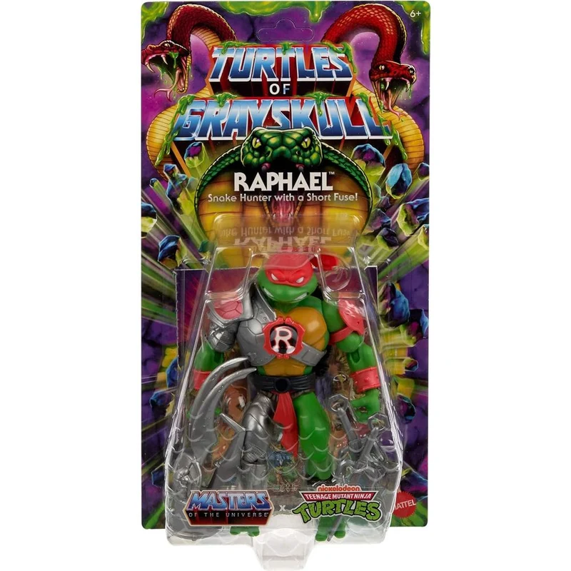 Figura Articulada Raphael - MOTU x TMNT: Turtles of Grayskull