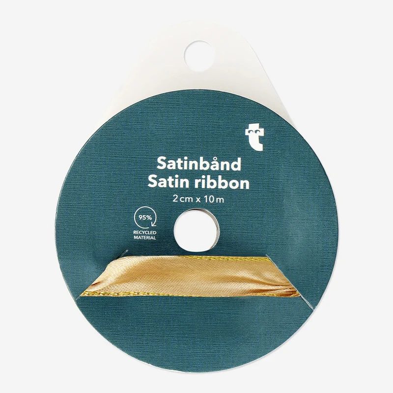 Gold satin ribbon - 10 m