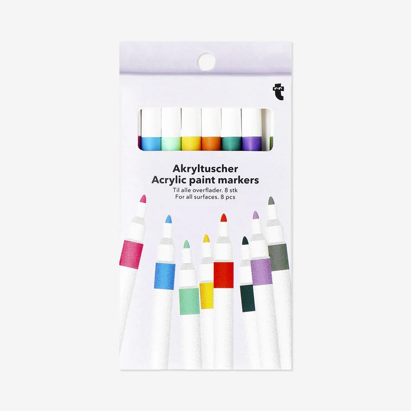 Multi surface acrylic markers - 8 pcs