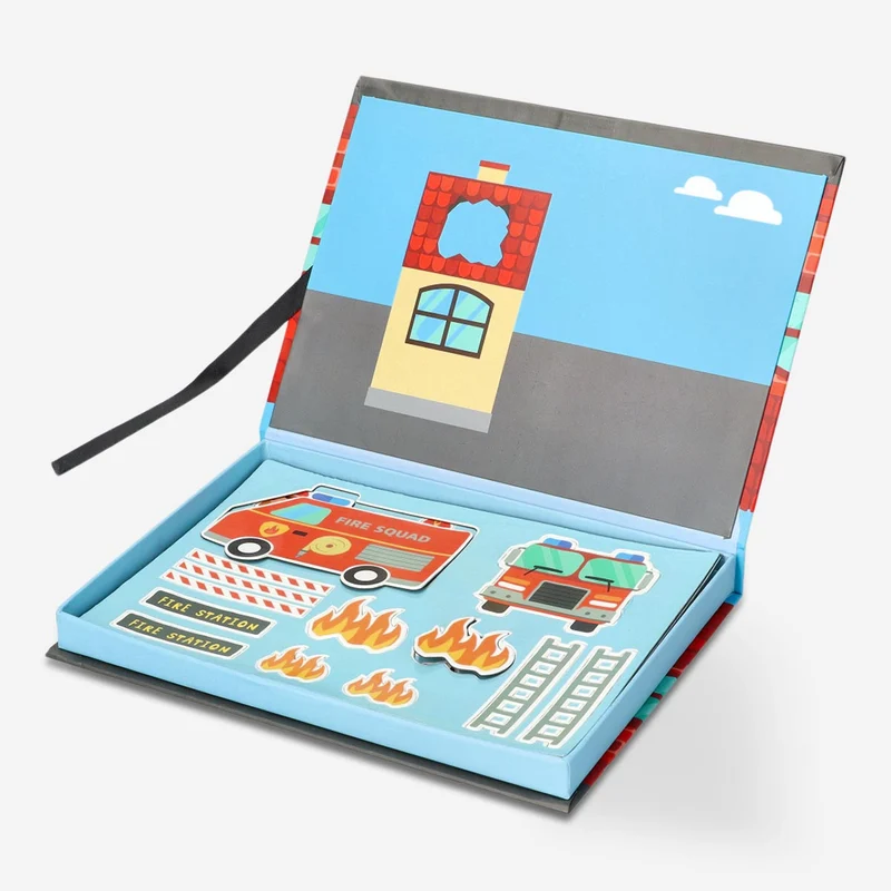 Magnetic book. Fire station