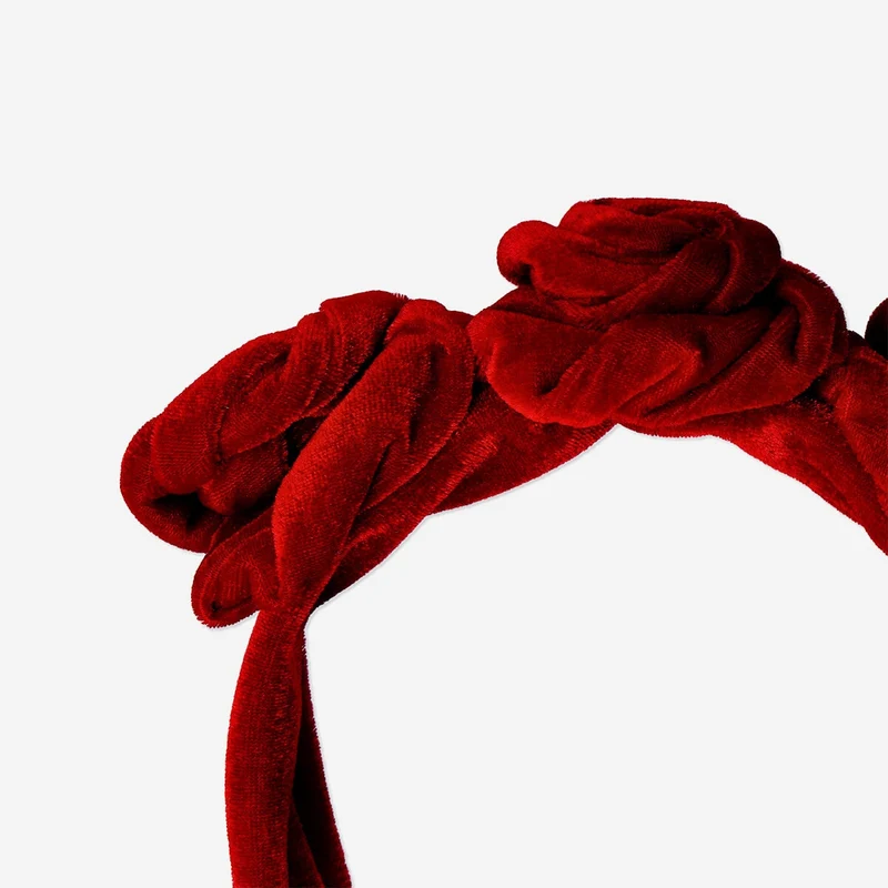 Red velvet hairband - For adults