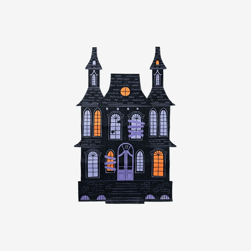 Felt haunted house with detachable figures