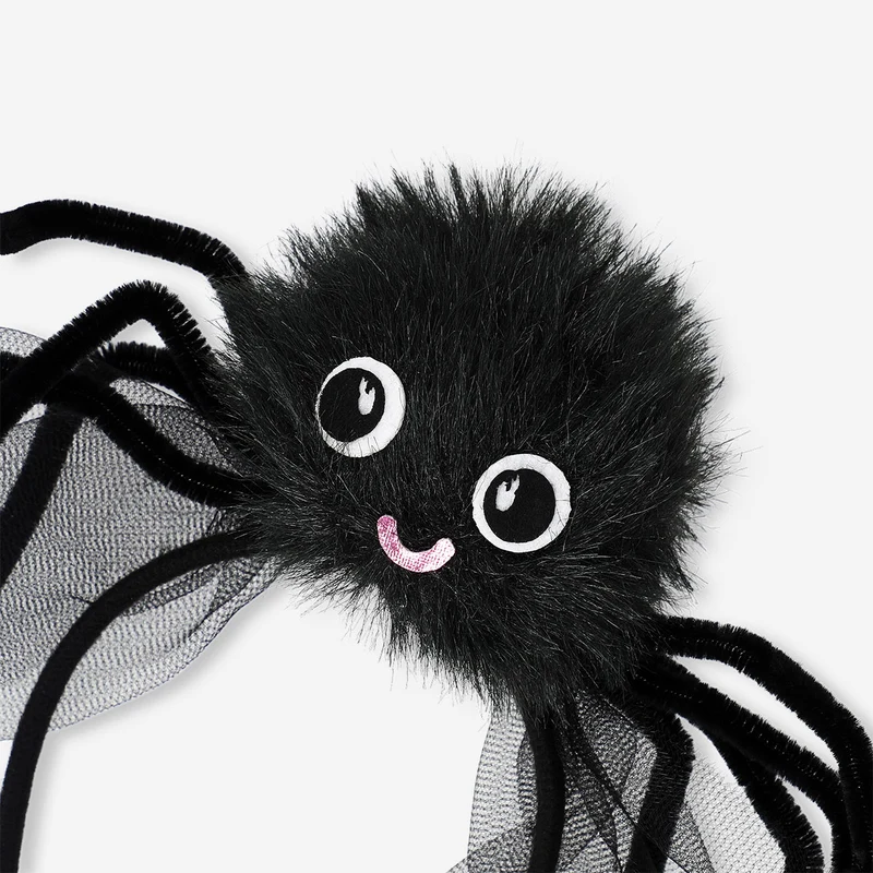 Black spider costume hairband - For adults