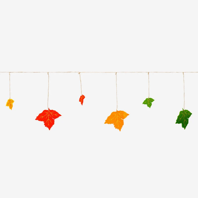 Felt garland with autumn leaves - 300 cm