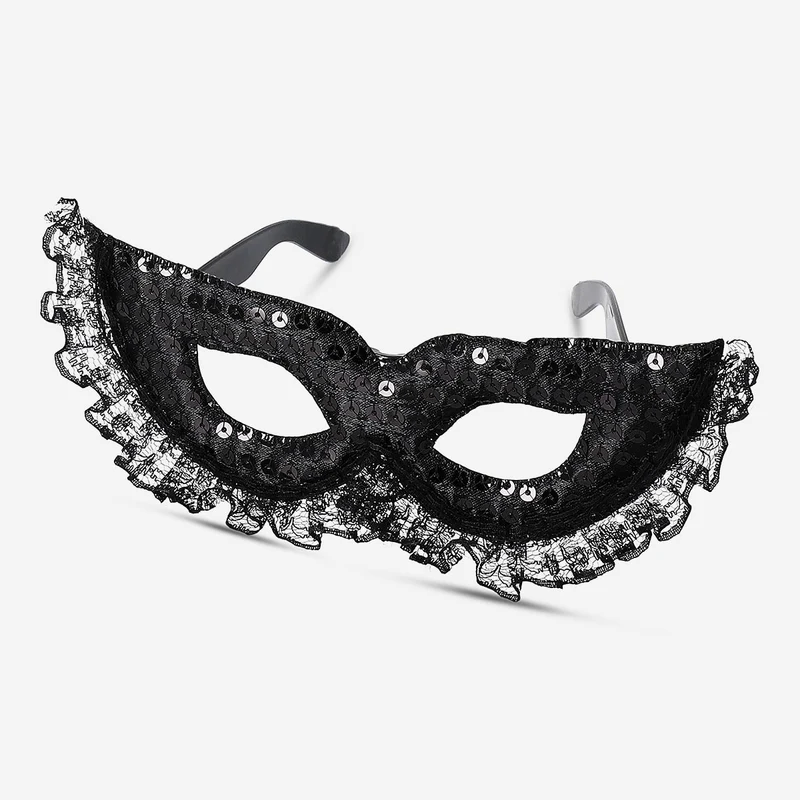 Black lace party glasses - For adults