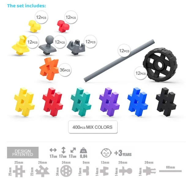 Bloques Meli · Basic Tech 520 piezas
