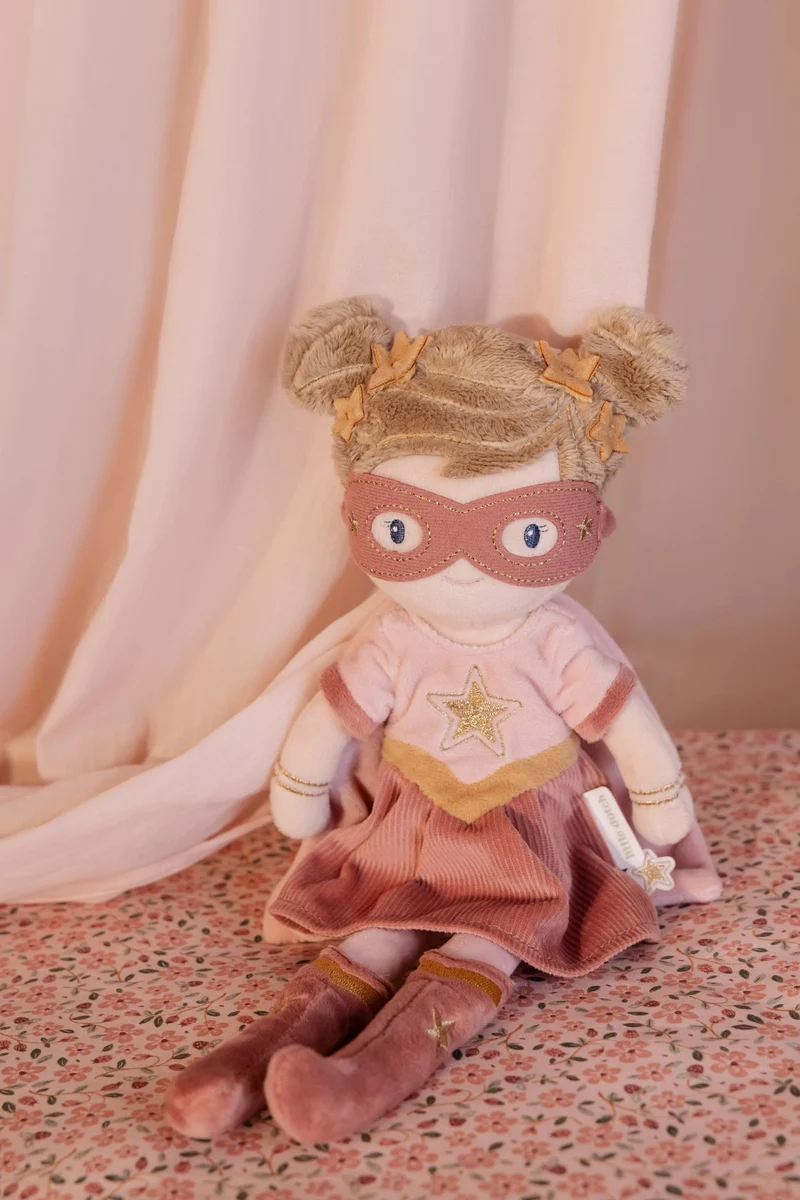 Rosa Superheroína Muñeca Blandita · Little Dutch