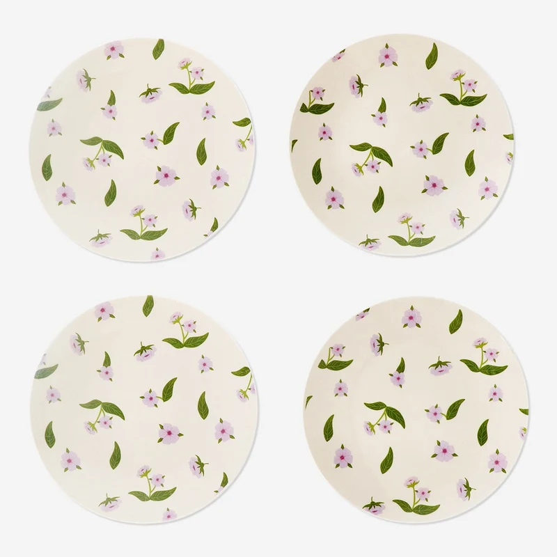 Reusable plates with cherry blossoms - 4 pcs