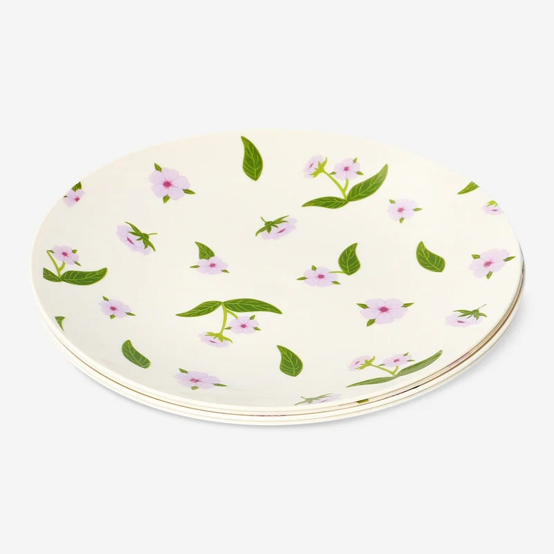 Reusable plates with cherry blossoms - 4 pcs