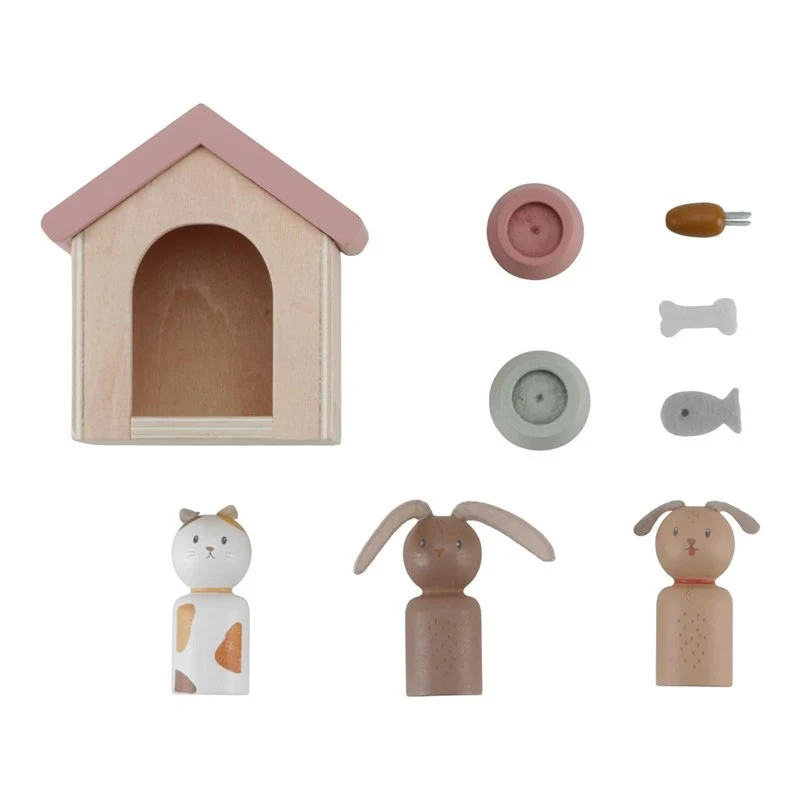 Set de Mascotas para Casa de Muñecas FSC · Little Dutch