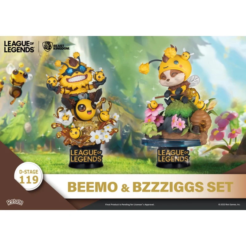 Set 2 Figuras Beemo & Bzzzigs - League of Legends Diorama D-Stage 15cm