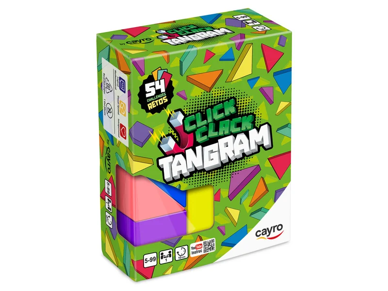 CLICK CLACK TANGRAM - Juego de mesa - Cayro - 1 jugador - 5+ años