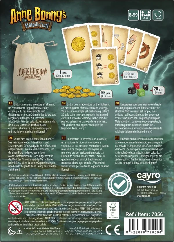 Anne Bonny’s Malediction - Juego de mesa - Cayro - 2-5 jugadores - 8+ años - 20 min
