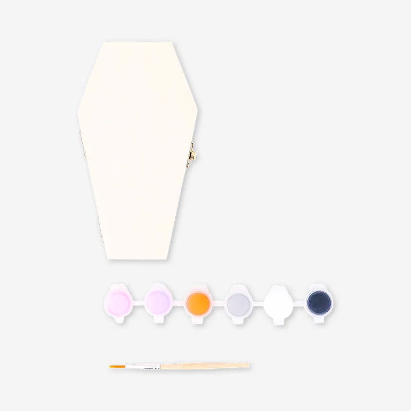 DIY wooden coffin with paint