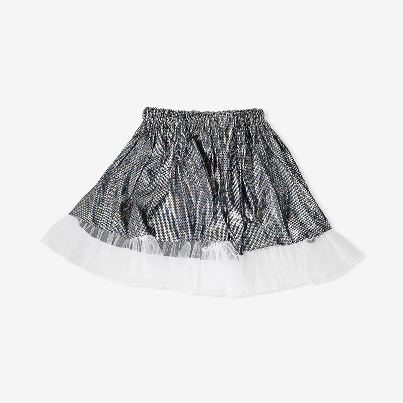 Skirt with silver metallic effect - 4 to 8 years