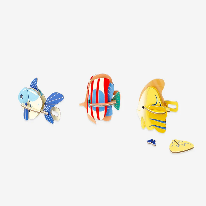 DIY cardboard fish - 3 pcs