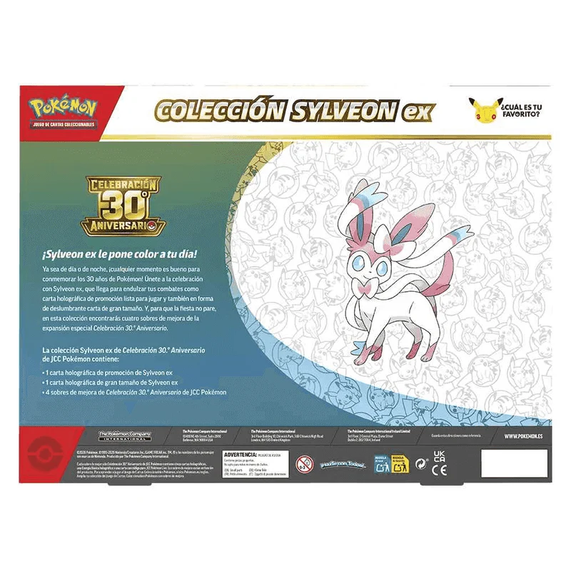 Pokémon TCG 30º Aniversario EX Box Surtida con 4 Sobres y Carta Grande +6 años